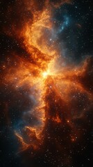 Obraz premium Colorful cosmic nebula exhibits swirling gases and stellar formations in the expanse of space during a star-forming event