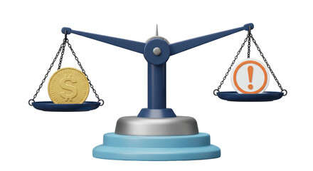 Isolated Scale Balancing Money and Warning