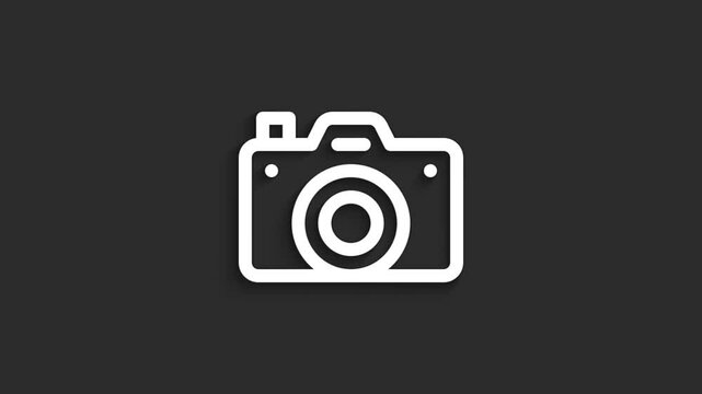 Photo Camera &ndash; 4K Media UI Icon Animation on Black