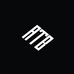 ATB letter logo design on black background.