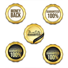 Collection of hundred percent guarantee labels