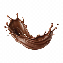 smooth liquid splash of milk and chocolate isolated on white background.
