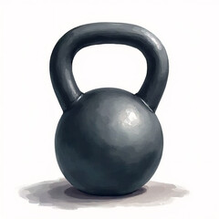 Fototapeta premium A serene watercolor image of a fitness kettlebell with a matte finish