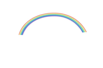 Grassland with a rainbow isolated on white background PNG