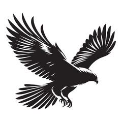 Majestic wings of the Hawk silhouette – Hawk illustration – Minimalist Hawk vector – Bird silhouette

