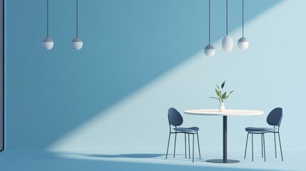 Clean, minimal background of a dining room