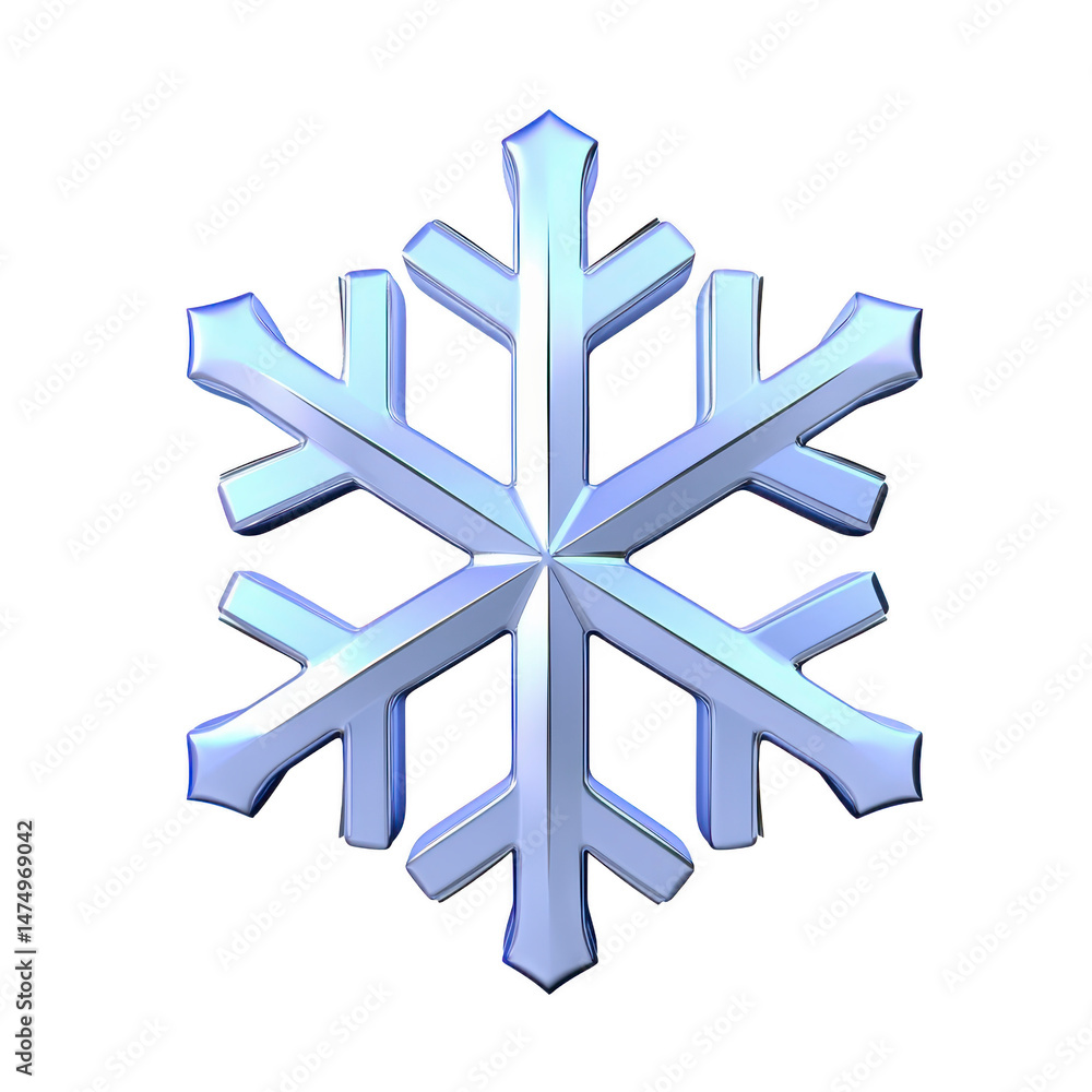Poster shiny, blue snowflake with symmetrical design, symbolizing winter and cold weather. snowflake has me