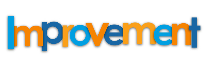 IMPROVEMENT colourful typography banner on transparent background