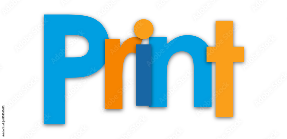 Poster print colourful typography banner on transparent background