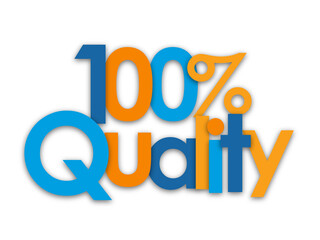 100% QUALITY colourful typography banner on transparent background