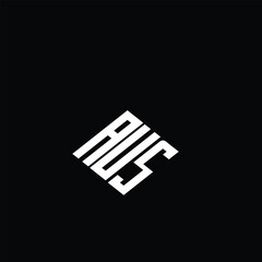 AUS letter logo design on black background.