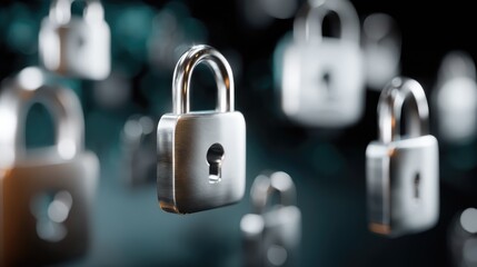 Blue background features padlock icons and binary code, highlighting the importance of data protection and cybersecurity in the digital age