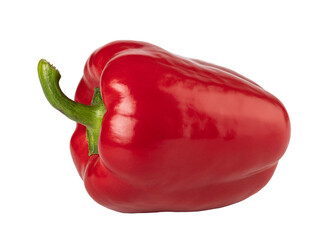 Fresh red bell pepper isolated on transparent background