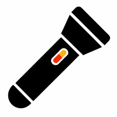 Flashlight vector icon on white background.