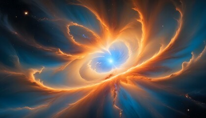 Obraz premium A stunning view of a vibrant nebula, where swirling colors paint the cosmic canvas.