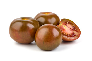Fresh ripe kumatoes, isolated on white background.