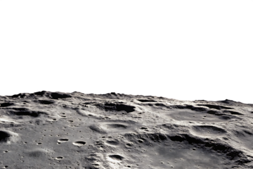 Moon surface isolated on white background PNG