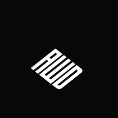 AWD letter logo design on black background.