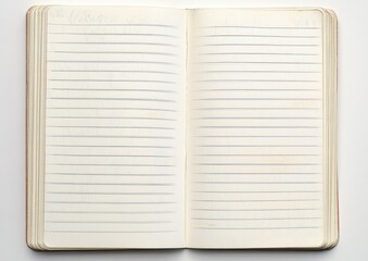 Open notebook with lined pages