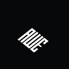 AWE letter logo design on black background.