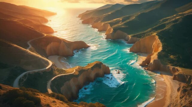 High-altitude view of the coast