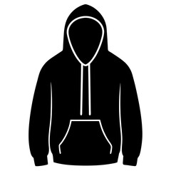 Black hooded sweatshirt silhouette vector illustration