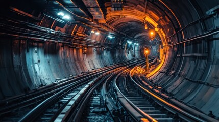 Naklejka premium Transportation tunnel perspective