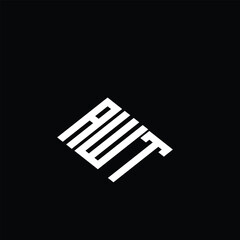 AWT letter logo design on black background.