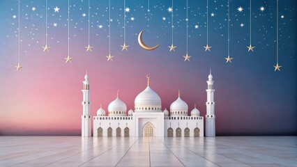 Eid celebration design festive occasion blue pink gradient islamic holiday artistic environment muslim viewpoint