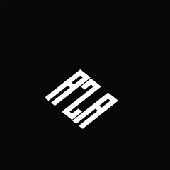 AZA letter logo design on black background.