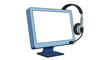 Isolated Computer Monitor with Headset