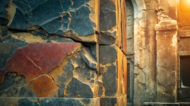 Vintage Background: A Flat Panel of Natural Material on an Exterior