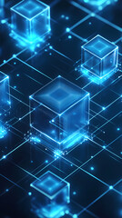 Obraz premium Abstract Digital Cubes Network