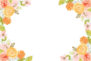 Watercolor flowers background vector for design.