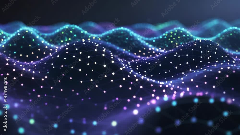 Poster polygonal abstract background featuring plexus concept art and connection dots