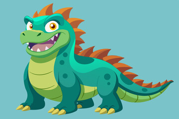 Naklejka premium Friendly Cartoon Dinosaur Illustration for Kids Book
