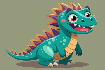 Cute Cartoon Baby Dinosaur Illustration for Childrens Book