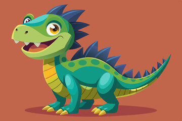 Adorable Cartoon Baby Dinosaur Illustration for Kids