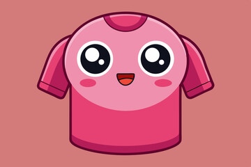 Cute Pink Cartoon T-Shirt Character Design for Kids
