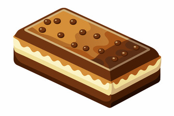 Delicious Layered Chocolate Dessert with Caramel and Chocolate Chips