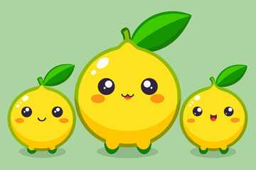 Cute Cartoon Lemon Family Illustration for Kids