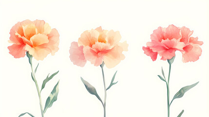 Obraz premium Delicate Watercolor Carnations