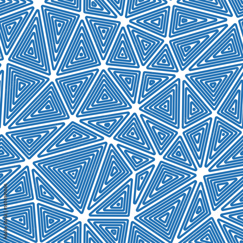 Poster geometric background with large triangles and multiple repeated inner triangles. solid color style w