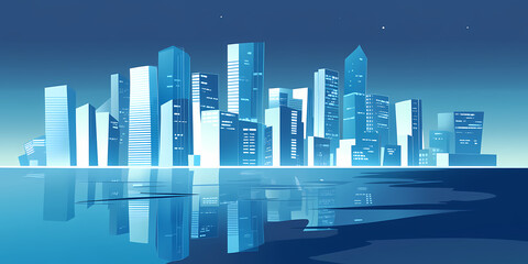 Fototapeta premium Futuristic Cityscape at Night
