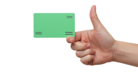 Isolated Hand Holding Card