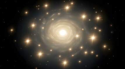 core with swirling stars and glowing energy