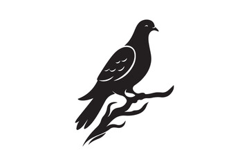 dove silhouette vector .beautiful dove vector design