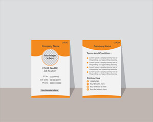 Print, ID card, Vector template for Print, Professional ID card, Identity Card, Creative Design, Customizable design for Print or digital use, Adobe Illustrator Vector file, high-quality for Branding.