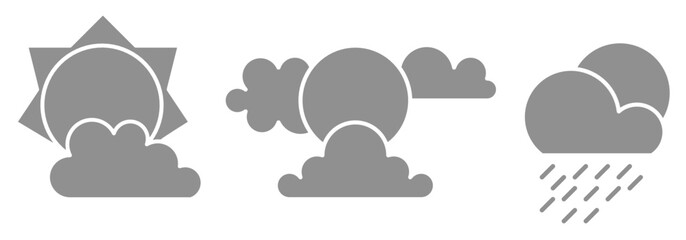 sunny cloud icon sheet vector symbol of weather illustration