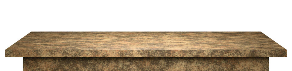 Brown Granite Table Template, Mock-up for Product Display. 3D Illustration